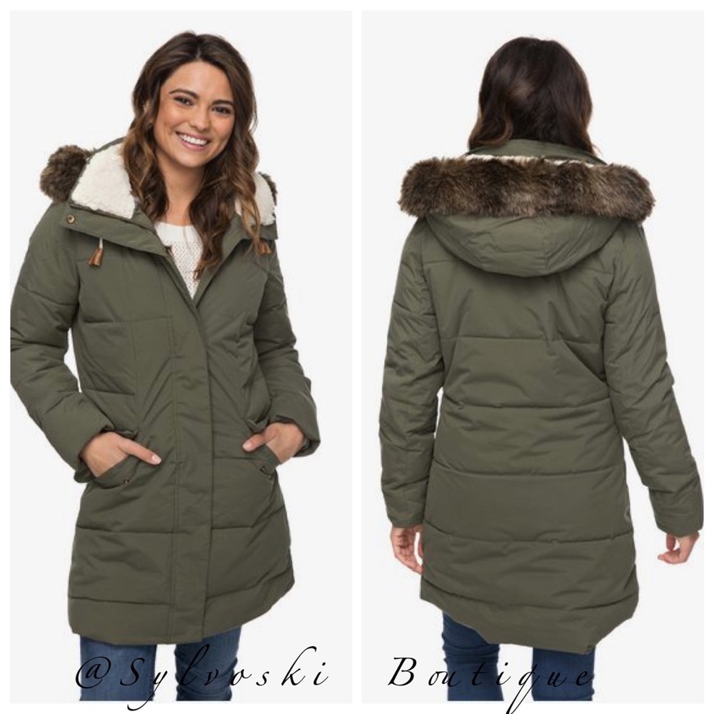 🔥Roxy 5K - Waterproof Longline Hooded Jacket NWT - Picture 7 of 15